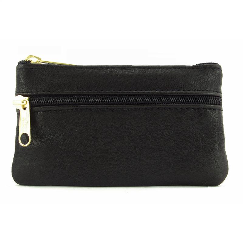 monedero piel 3 cremalleras