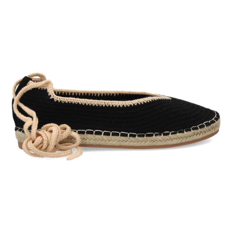 alpargata plana con cuerdas opcionales tipo ganchillo