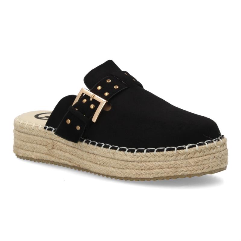 zueco carrado con suela de esparto y ajustable con hebilla MT-99 NG.